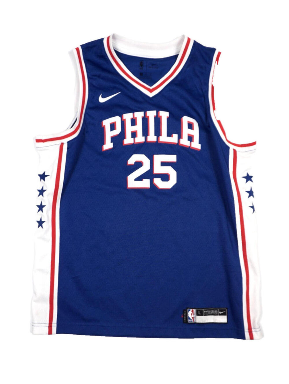 Nike Philadelphia 76ers Jersey Youth Large Phila Blue Swingman Ben Simmons 25